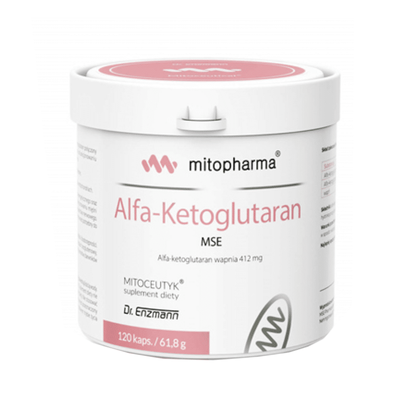 Alfa ketoglutaran mse Mitopharma - Wsparcie metabolizmu - 120 kapsułek