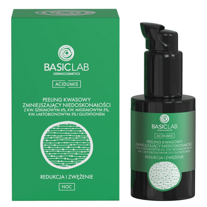 Peeling kwasowy BASICLAB - Zmniejsza niedoskonałości - 30 ml