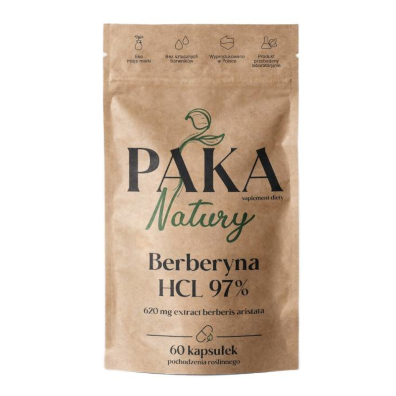 Berberyna HCL 97% Paka Natury - Wsparcie organizmu - 60 kapsułek