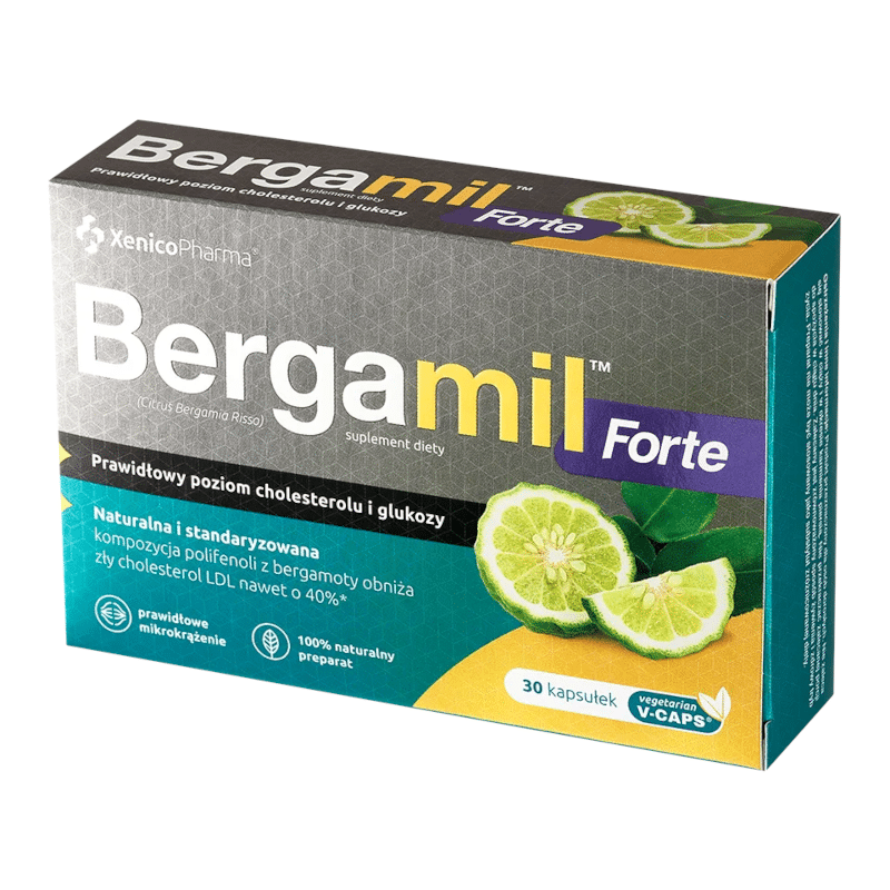 Bergamil Forte Xenico Pharma - Cholesterol - Smak bergamotki (Opakowanie: 30-kapsulek)