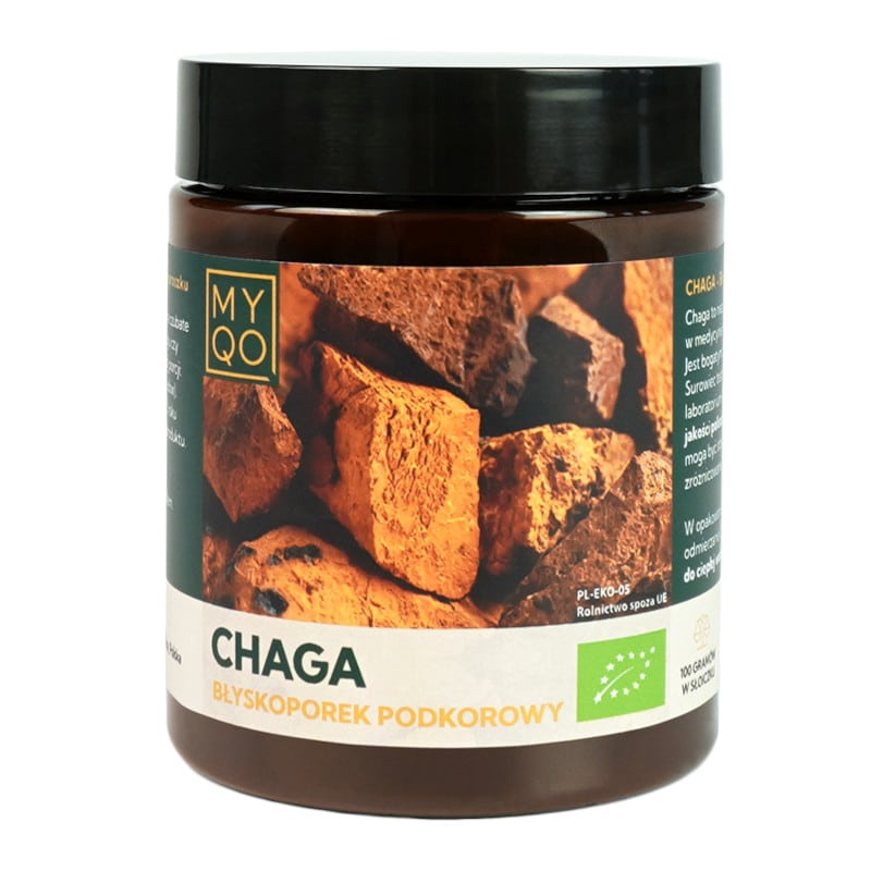 Błyskoporek podkorowy Chaga BIO MYQO 30% w proszku - 100 g