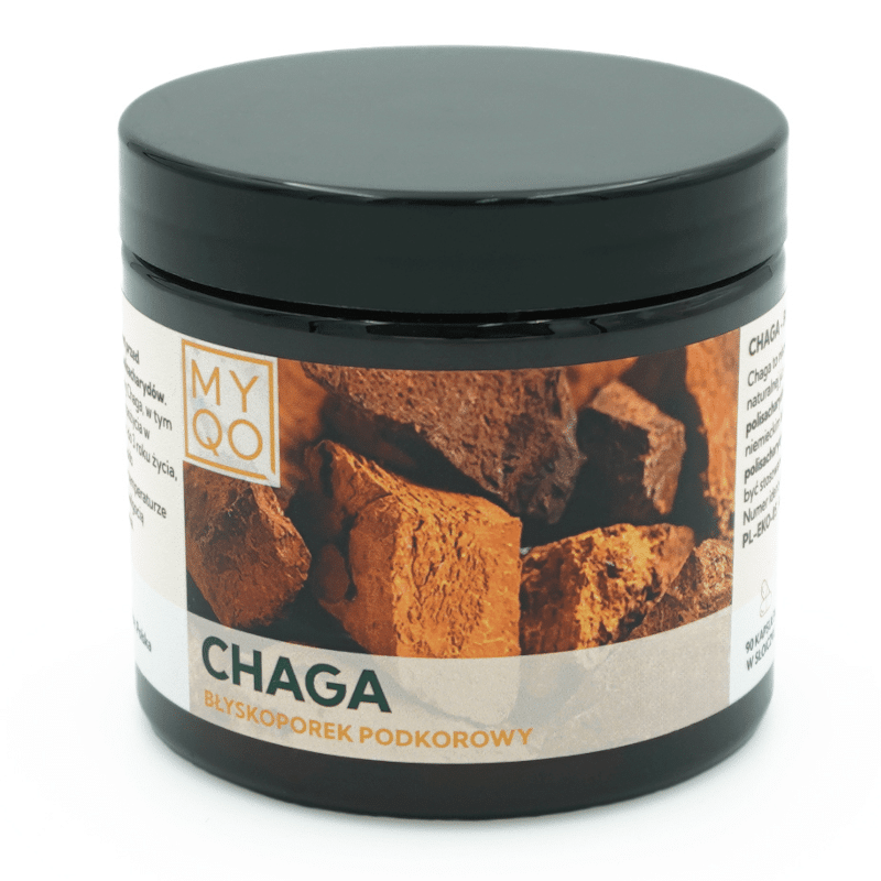 Błyskoporek podkorowy Chaga 500 mg 30% MYQO - 90 kapsułek