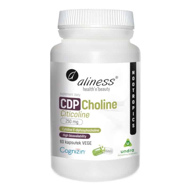 CDP Choline Citicoline 250 mg Aliness - Poprawia funkcję mózgu - 60 kapsułek