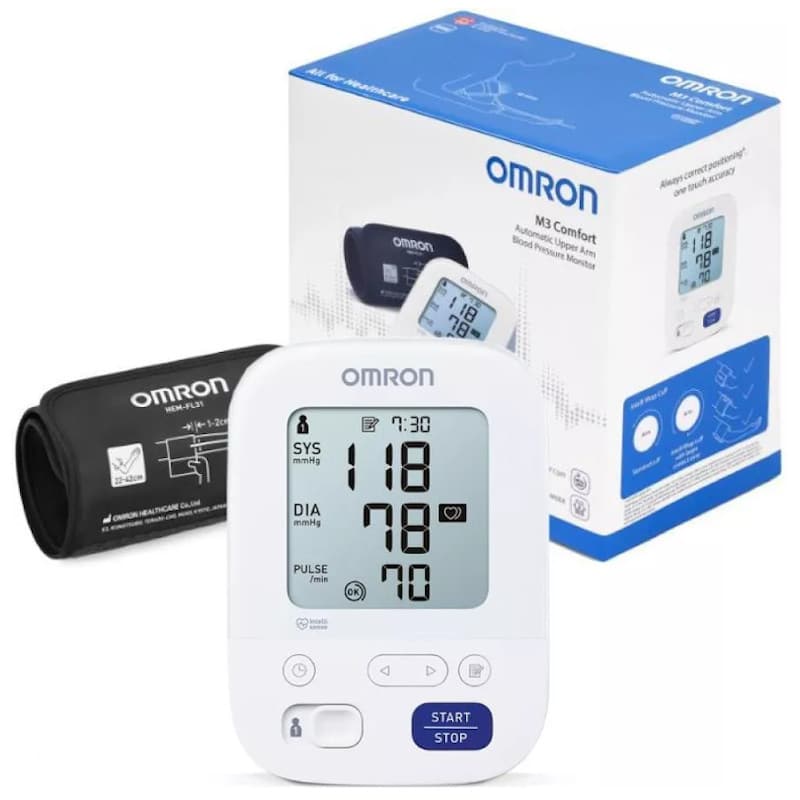 Ciśnieniomierz naramienny Omron M3 Comfort z mankietem Intelli Wrap + dzienniczek
