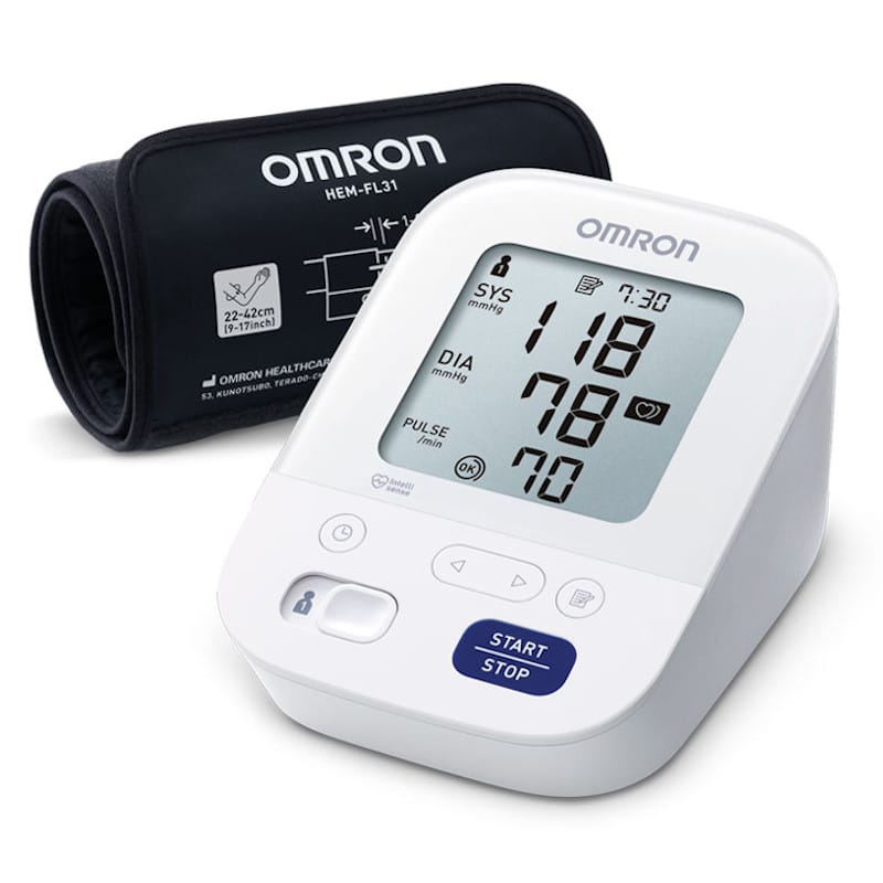 Ciśnieniomierz Omron M3 Comfort + zasilacz + dzienniczek - Zestaw prezentowy