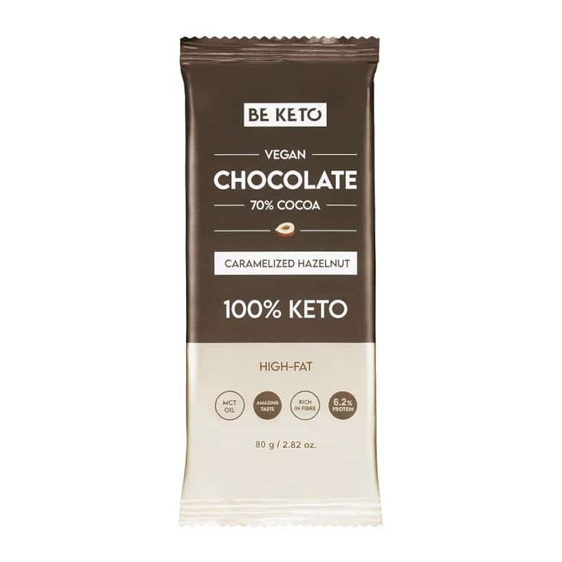 Wegańska Keto Czekolada z Olejem MCT BeKeto - Różne smaki 80 g (Smak: orzech-pekan)