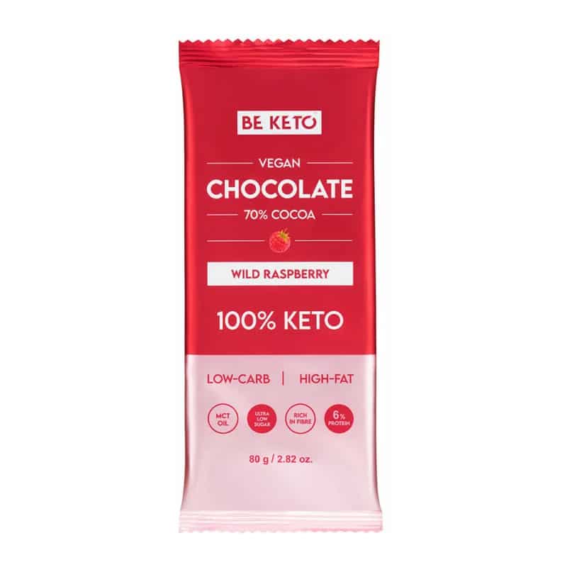 Wegańska Keto Czekolada z Olejem MCT BeKeto - Różne smaki 80 g (Smak: dzika-malina)