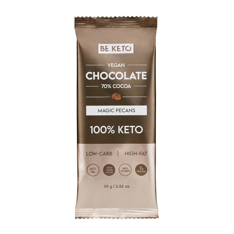 Wegańska Keto Czekolada z Olejem MCT BeKeto - Różne smaki 80 g (Smak: ciemna-klasyczna)