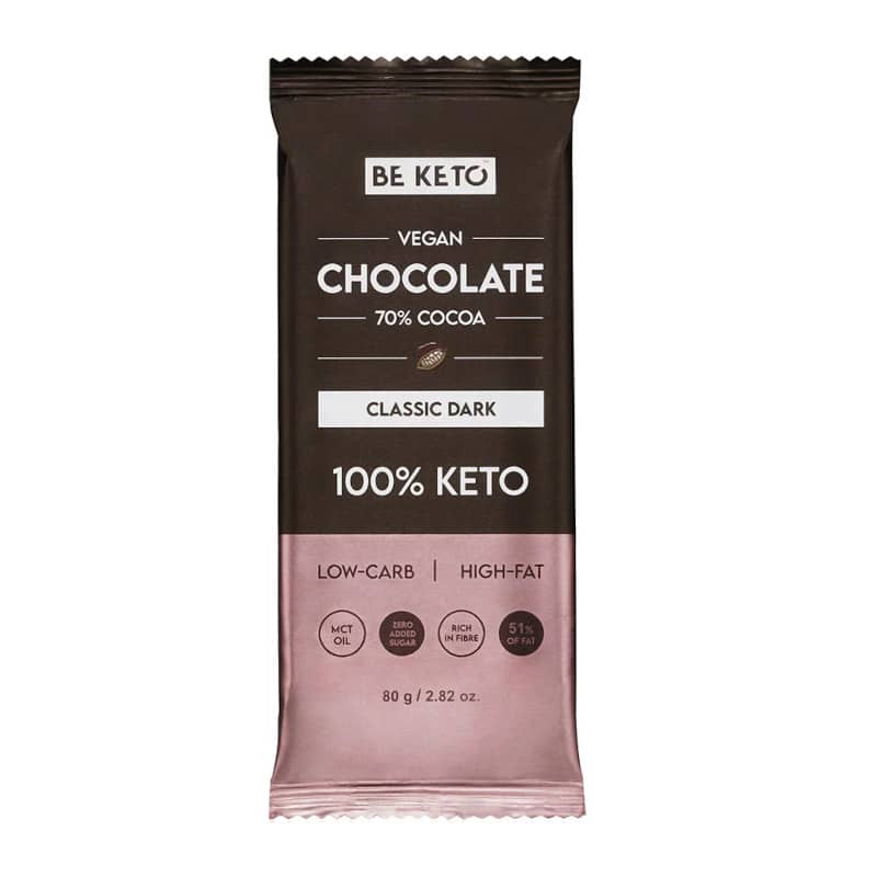 Wegańska Keto Czekolada z Olejem MCT BeKeto - Różne smaki 80 g (Smak: ciemna-klasyczna)