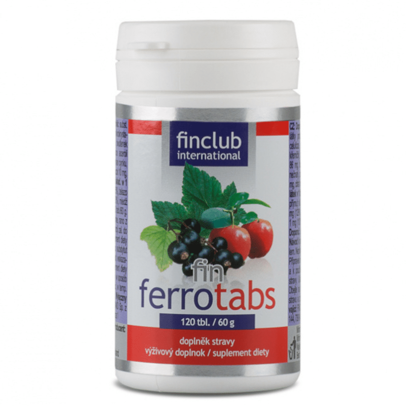 Ferrotabs Finclub - Żelazo pochodzenia roślinnego - 120 tabletek
