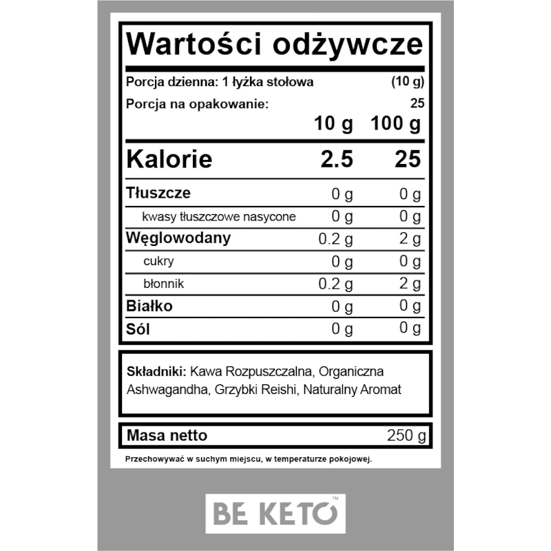 Kawa Rozpuszczalna Chillout Beketo - Reishi & Ashwagandha – Francuska Wanilia 250g