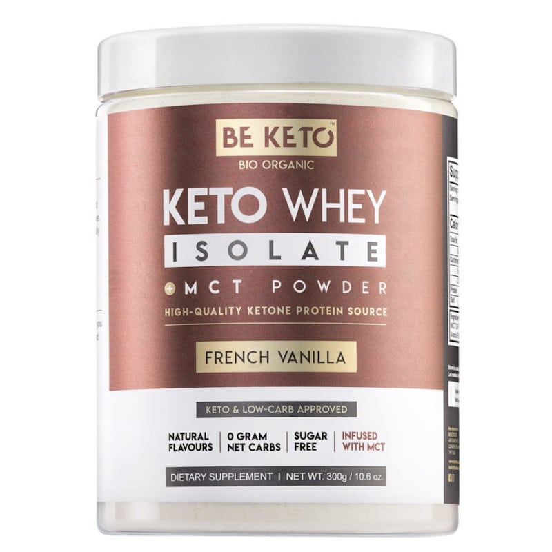 Keto Izolat Białka z olejem MCT BeKeto 300 g - Różne smaki (Smak: kokos-biala-czekolada)