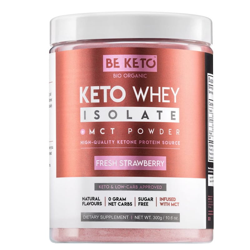 Keto Izolat Białka z olejem MCT BeKeto 300 g - Różne smaki (Smak: swieza-truskawka)