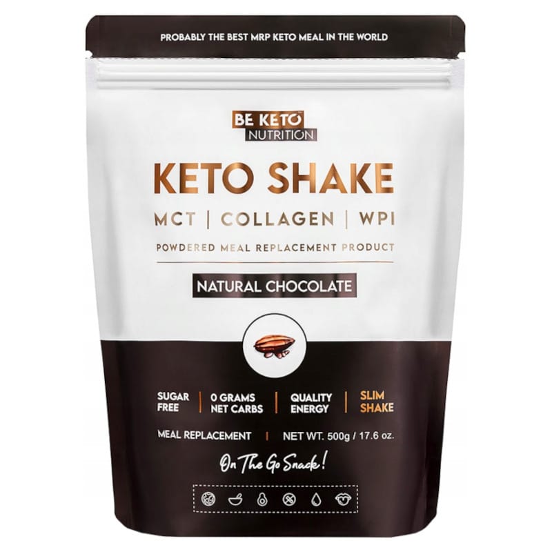 Keto Shake Wzbogacony Olejem MCT oraz Izolatem Białka BeKeto - Różne Smaki 500 g (Smak: francuska-wanilia)