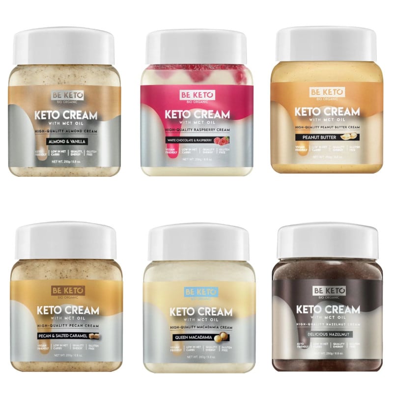 Keto Krem z Olejem MCT BeKeto - Różne Smaki 250 g (Smak: orzech-laskowy)