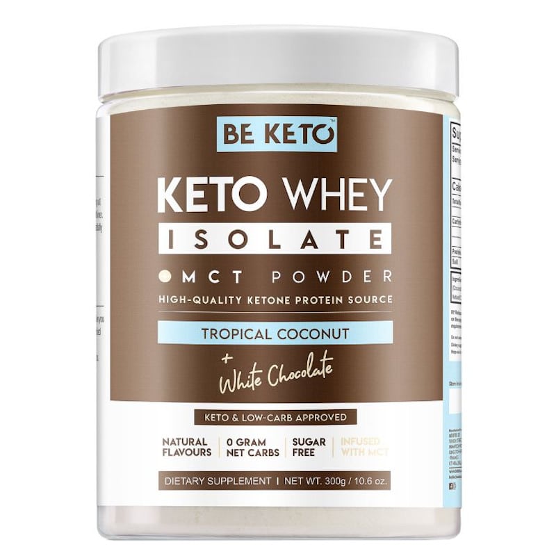 Keto Izolat Białka z olejem MCT BeKeto 300 g - Różne smaki (Smak: swieza-truskawka)