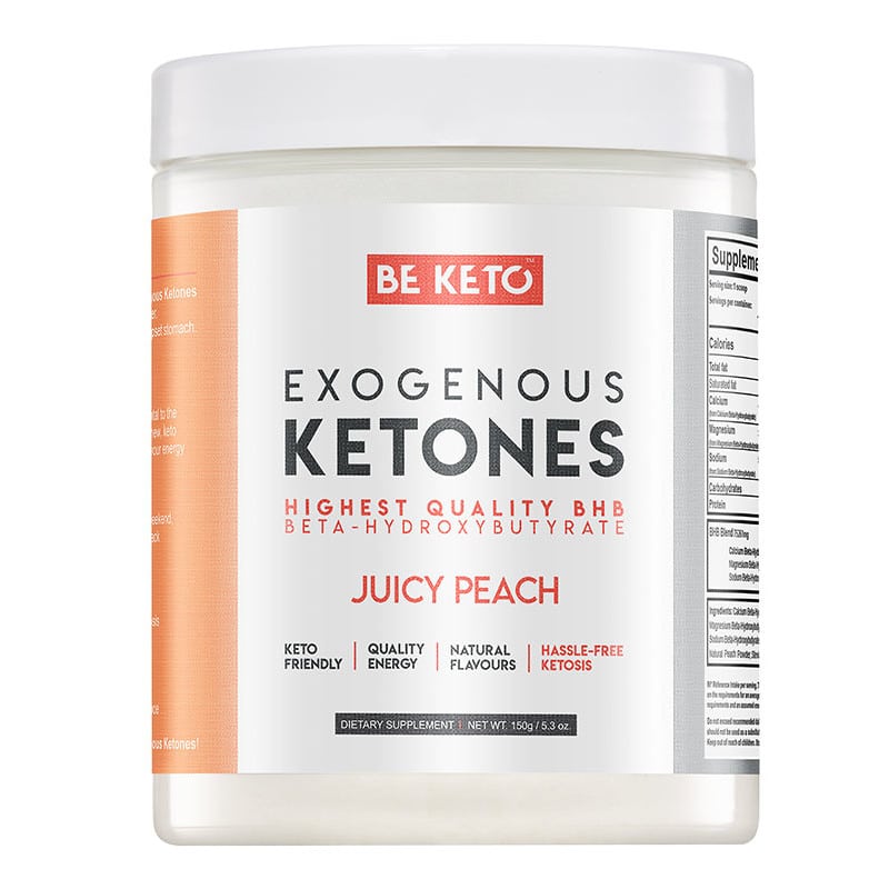 Ketony Egzogenne BeKeto w proszku 150 g - Różne smaki (Smak: soczysta-brzoskwinia)