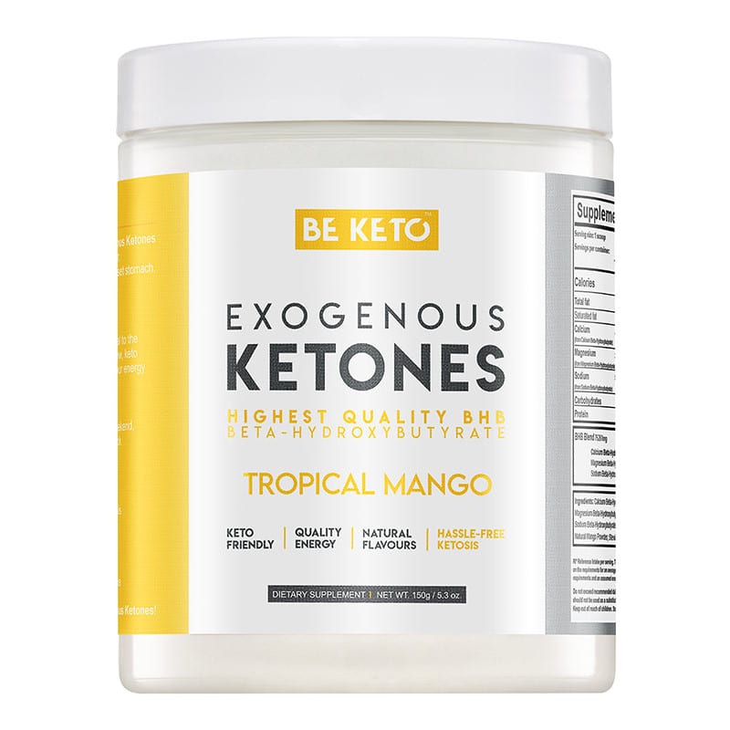 Ketony Egzogenne BeKeto w proszku 150 g - Różne smaki (Smak: tropikalne-mango)