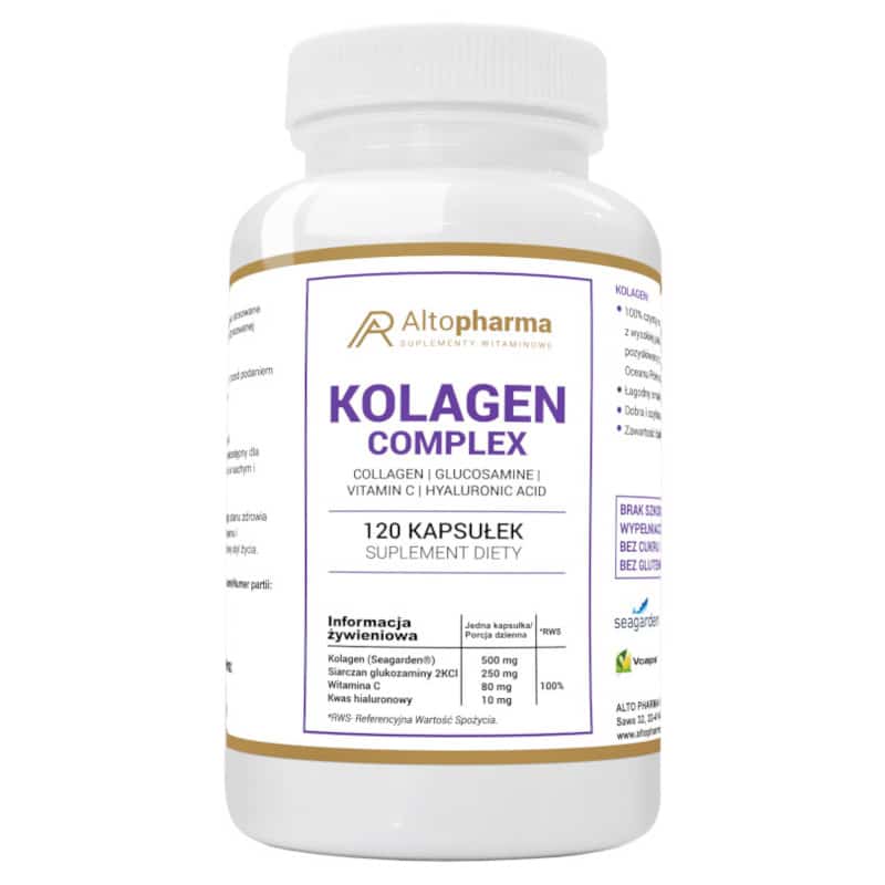 Kolagen Complex z glukozaminą, witaminą C i kwasem hialuronowym Alto Pharma - 120 kapsułek