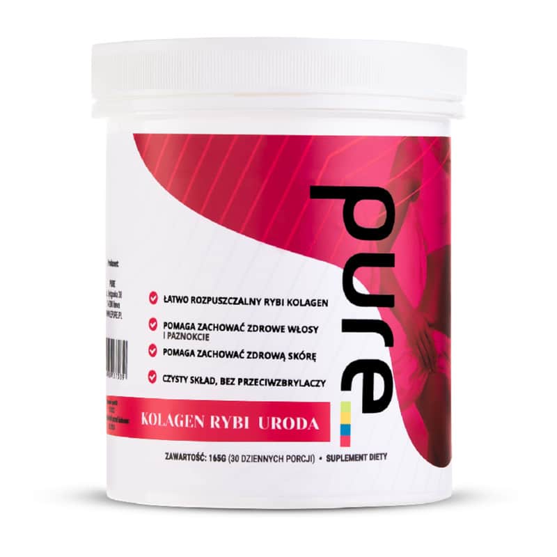 Kolagen rybi Uroda Pure z Biotyną - Na skórę, włosy i paznokcie - 30 porcji (165 g)