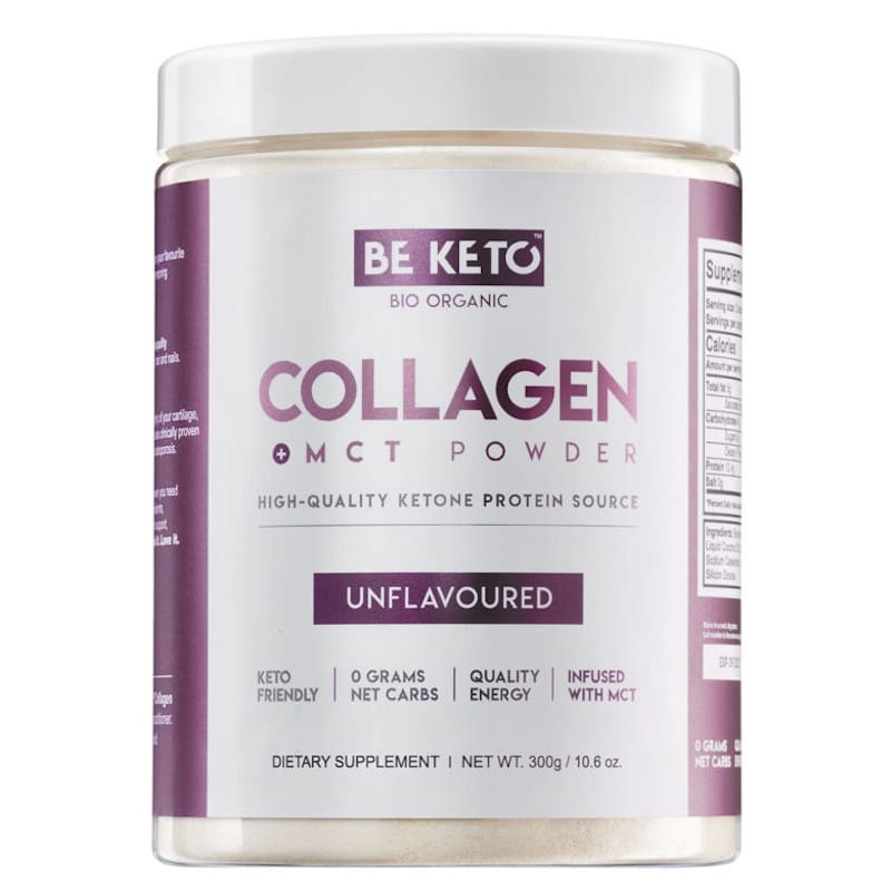 Kolagen z olejem MCT BeKeto w proszku 300 g - Różne smaki (Smak: naturalna-czekolada)