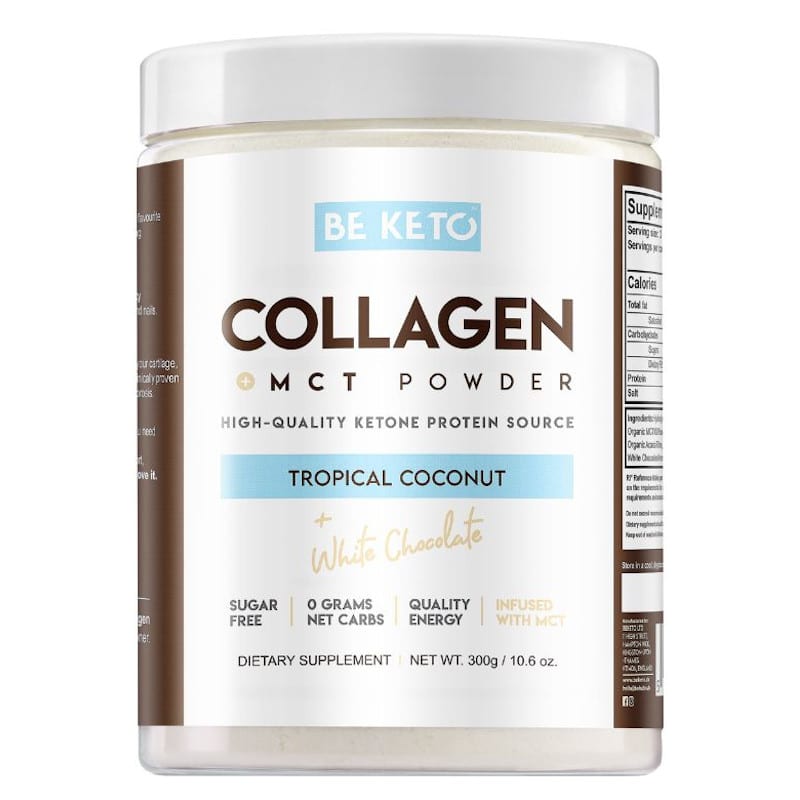 Kolagen z olejem MCT BeKeto w proszku 300 g - Różne smaki (Smak: dzika-malina)
