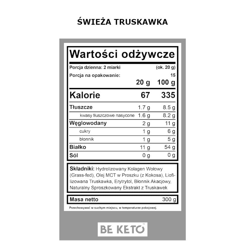 Kolagen z olejem MCT BeKeto w proszku 300 g - Różne smaki (Smak: kokos-biala-czekolada)