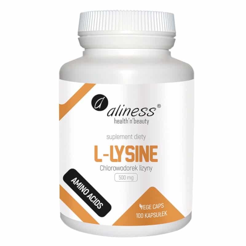 L-Lysine 500 mg chlorowodorek Lizyny (HCL) Aliness - 100 kapsułek