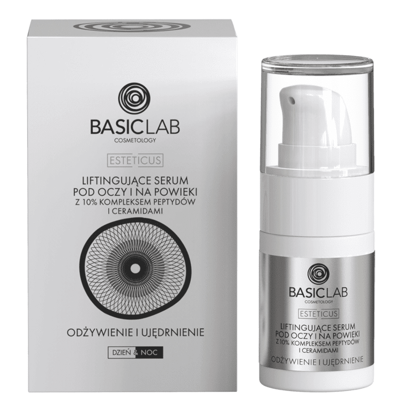 Liftingujące serum pod oczy i na powieki BASICLAB - Ujędrnienie i napięci - 15 ml, 30 ml (Pojemnosc: 30-ml)