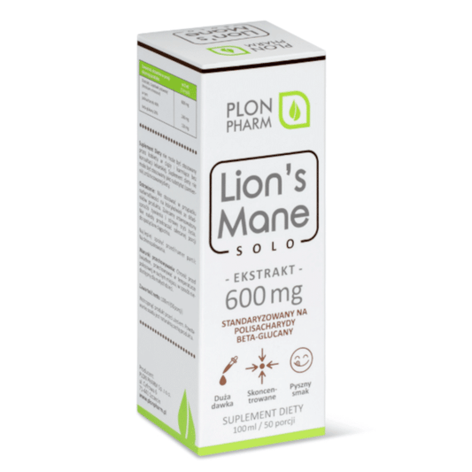 Lion's Mane Plon Pharm - Naturalne wsparcie pamięci koncentracji ekstrakt 600 mg - 100 ml
