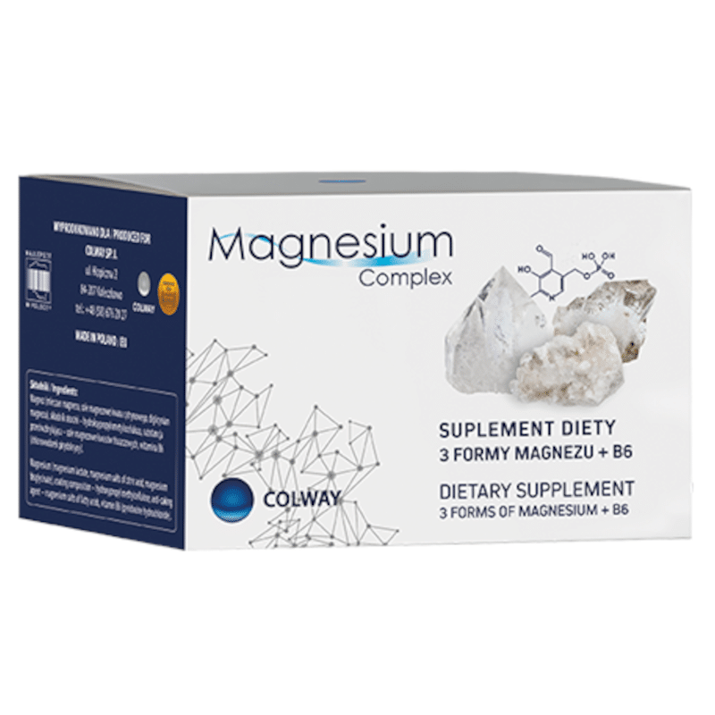 Magnesium Complex Colway - Wsparcie dla całego organizmu plus witamina B6 - 60 kapsułek