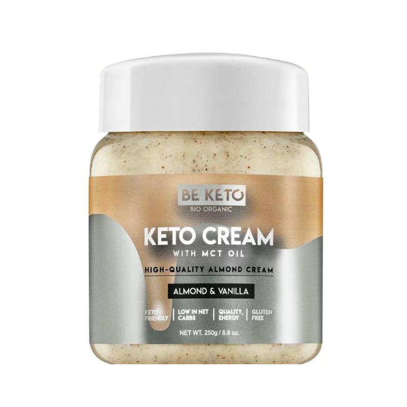Keto Krem z Olejem MCT BeKeto - Różne Smaki 250 g (Smak: migdal-wanilia)