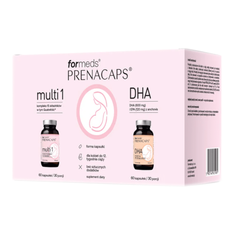 Multi 1 DHA Prenacaps Formeds - Wsparcie w I trymestrze - 2x 60 kapsułek