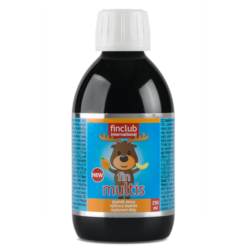Multis Finclub - Syrop pełen witamin dla dzieci - 250 ml o smaku melon i mango