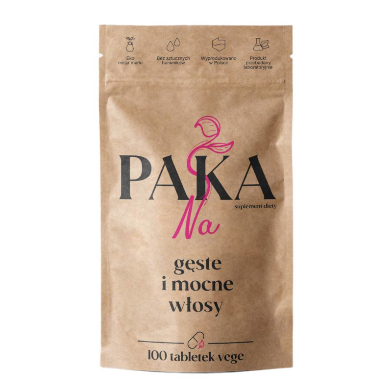 Na gęste i mocne włosy Paka Natury - Moc biotyny - 100 tabletek vege