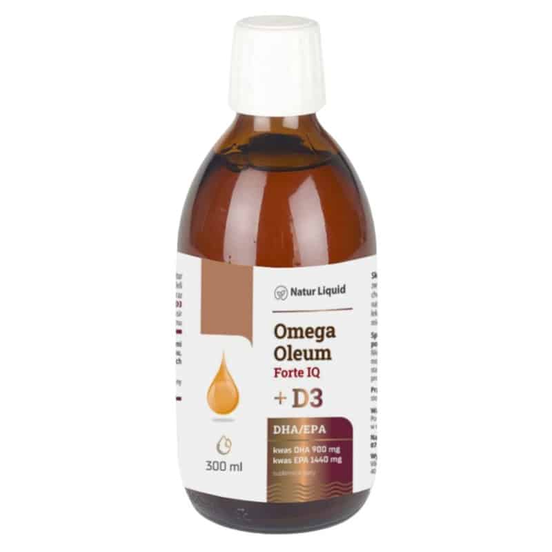 Omega Oleum Forte IQ + D3 NaturDay - Immunoregulator kwasy DHA, EPA - 300 ml