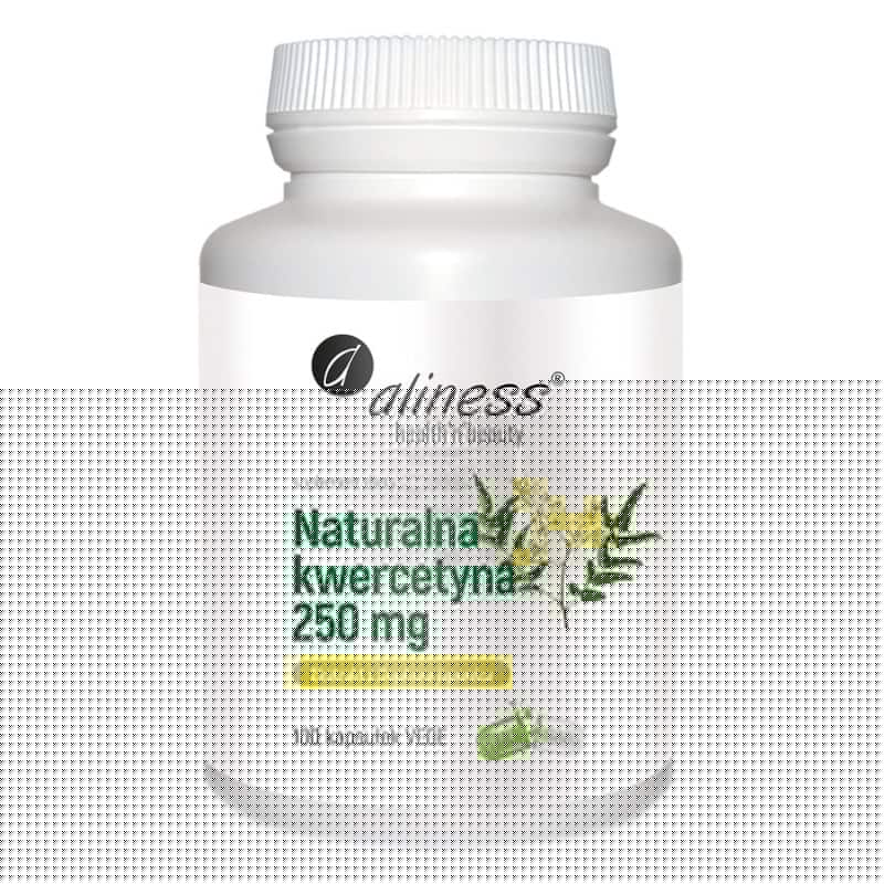 Naturalna kwercetyna 250 g Aliness - Blokuje działanie substancji alergennych - 100 kapsułek