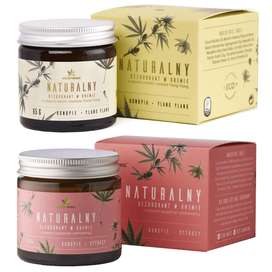 Naturalny dezodorant HempKing - Dezodorant konopny z CBD - 65 g w kremie w 2 zapachach (Zapach: grejpfrut-i-pomarancza)