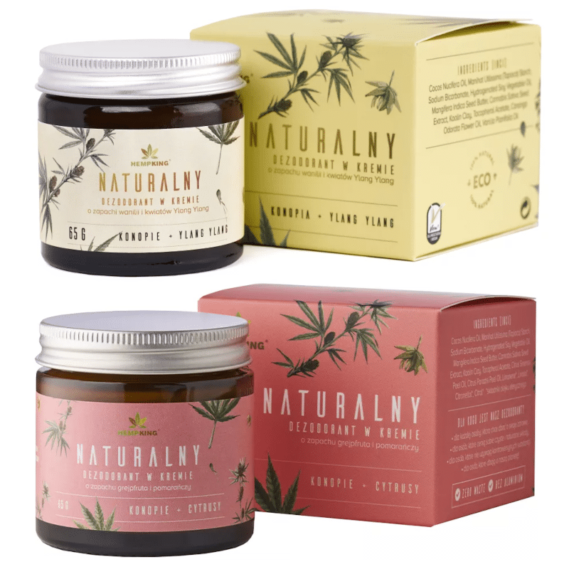 Naturalny dezodorant HempKing -  Dezodorant konopny z CBD - 65 g w kremie w 2 zapachach (Zapach: grejpfrut-i-pomarancza)