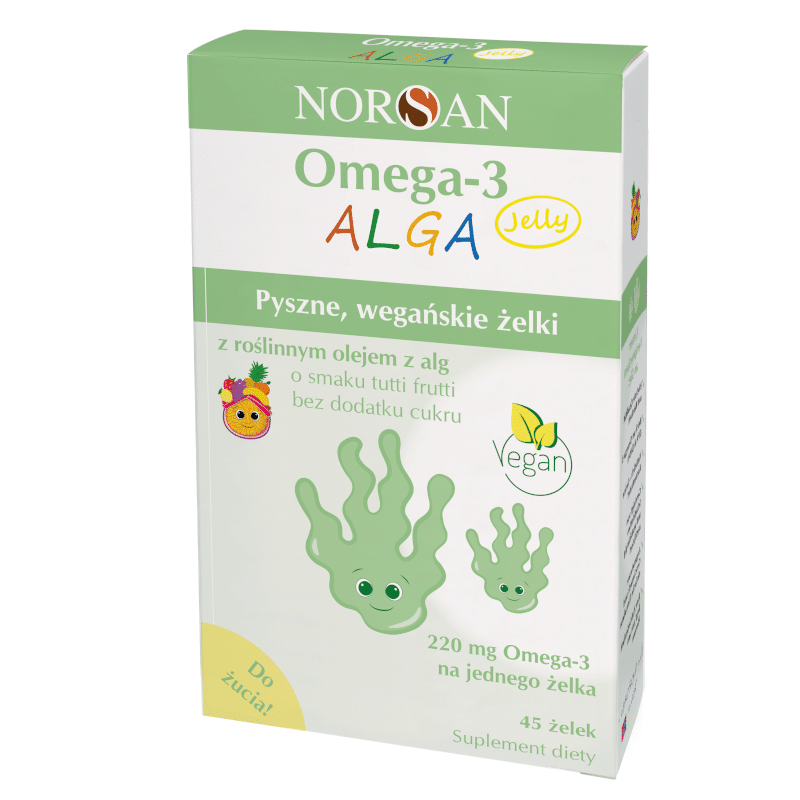 Norsan Omega-3 ALGA Jelly - Żelki z olejem z alg roślinnych - 45 żelek