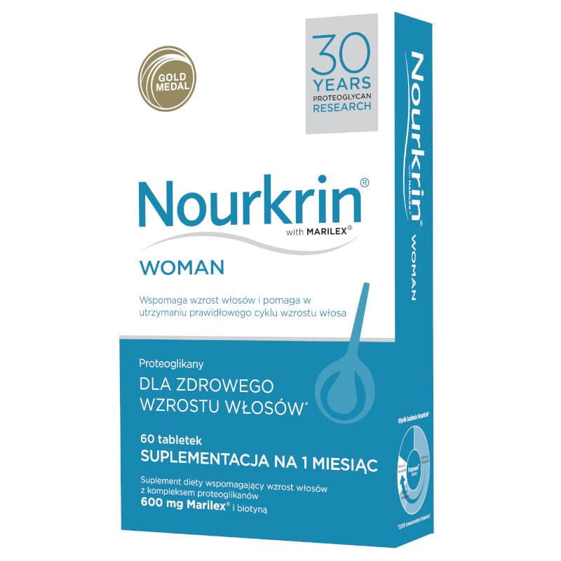 Nourkrin WOMAN - Naturalne wsparcie dla zdrowych i mocnych włosów dla kobiet - 60 tabletek