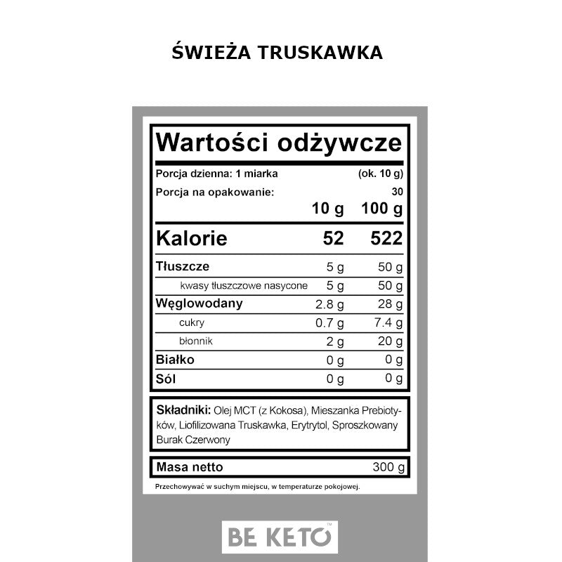 Olej MCT BeKeto w proszku 300 g - Różne smaki (Smak: bezsmakowy)