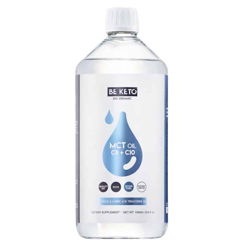 Olej MCT 100% C8 + C10 BeKeto - Dla osób na diecie ketogenicznej - 100, 500 lub 1000 ml (Pojemnosc: 1000-ml)