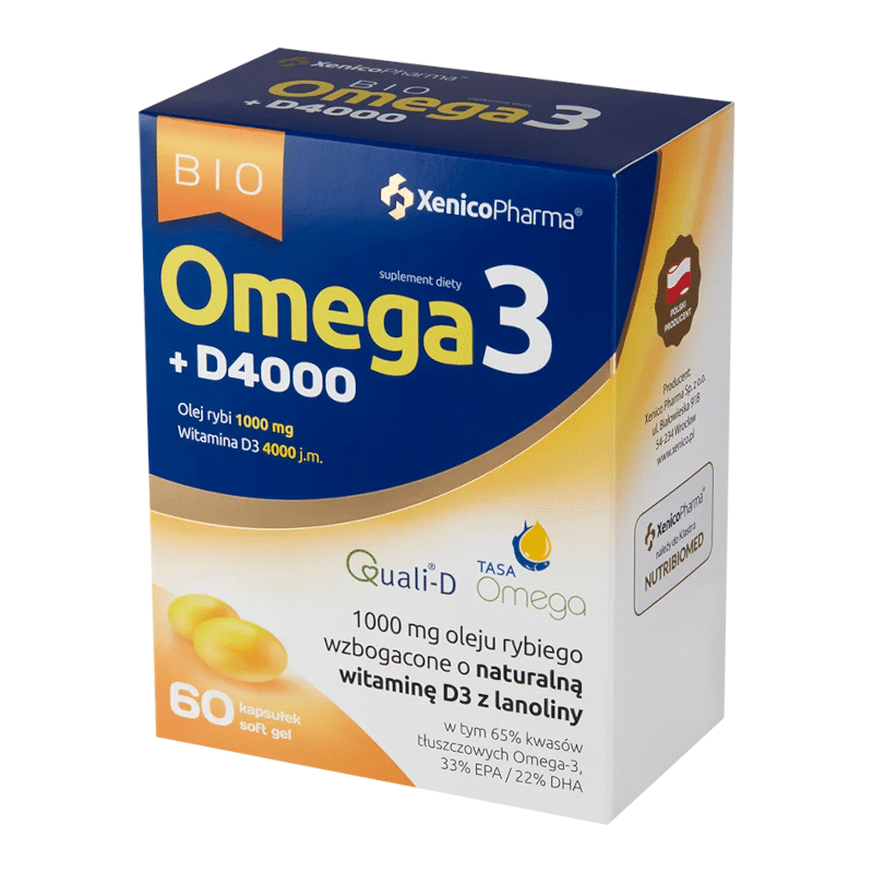 Omega3 D3 4000 Bio Xenico Pharma - Wsparcie organizmu 60 kapsułek