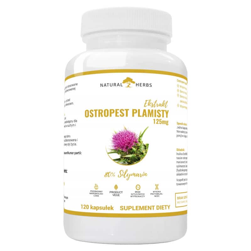 Ostropest plamisty 125 mg - Wspomaga zdrowie wątroby - Alto Pharma 120 kapsułek