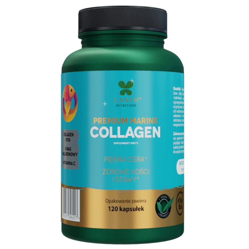 PREMIUM MARINE COLLAGEN Lanco - Piękna skóra, zdrowe kości i stawy - 120 kapsułek