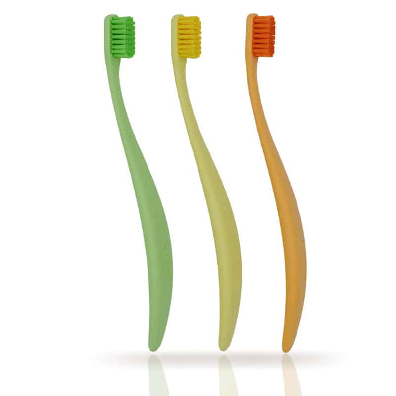 Zestaw szczoteczek do zębów Promis TRIO z bioplastiku - 3 sztuki (Kolor: drewniane)