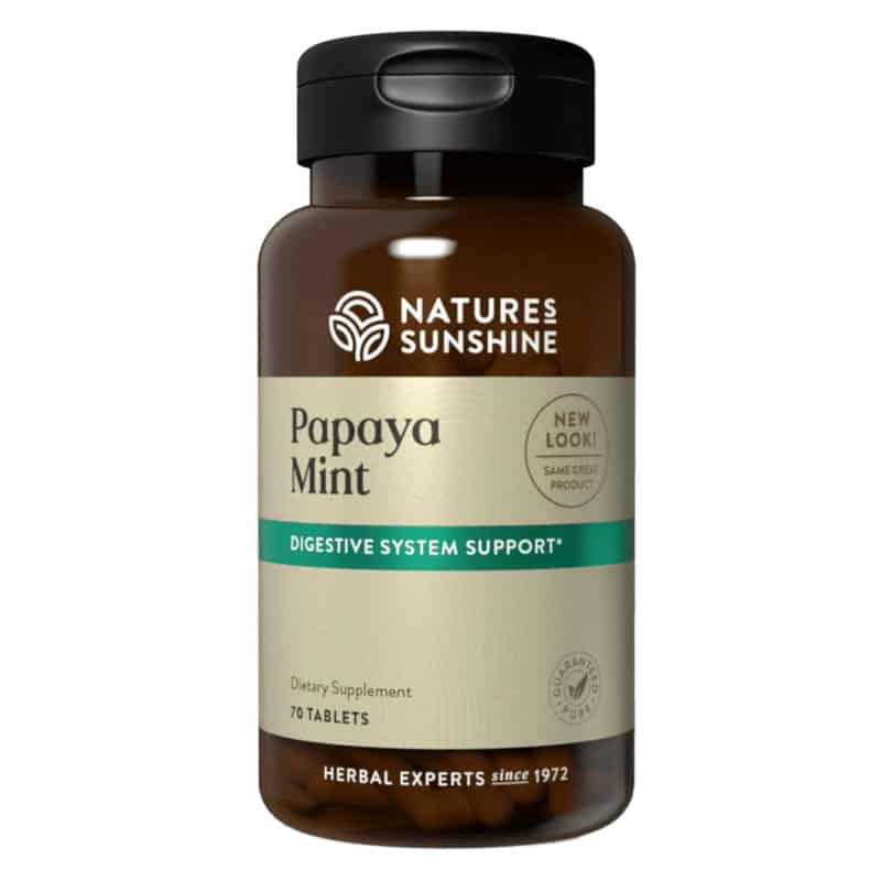 Papaya Mint Nature's Sunshine - Papaja i mięta wspierające trawienie - 70 tabletek
