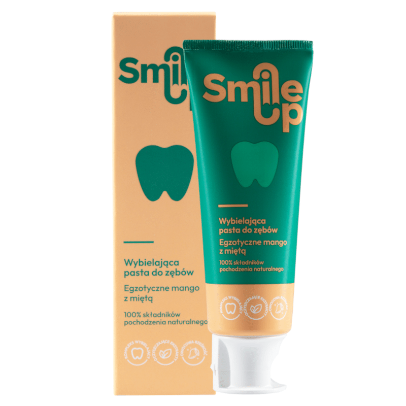 Wybielająca pasta do zębów SmileUp - Moc pięciu naturalnych składników o smaku mango-mięta - 75 ml