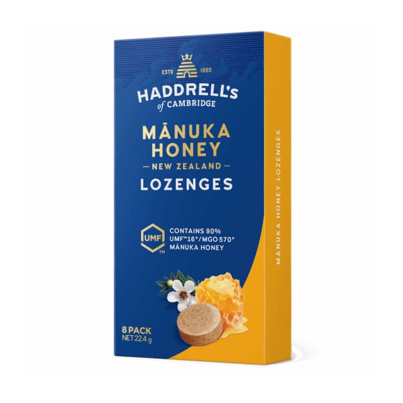Haddrell's Original - Pastylki do ssania z miodu Manuka UMF 16 - 8 sztuk
